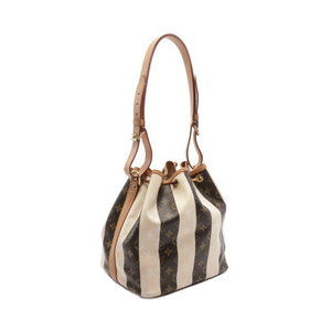 Louis Vuitton Monogram Brown Leather Shoulder Rayeur Bag Beige